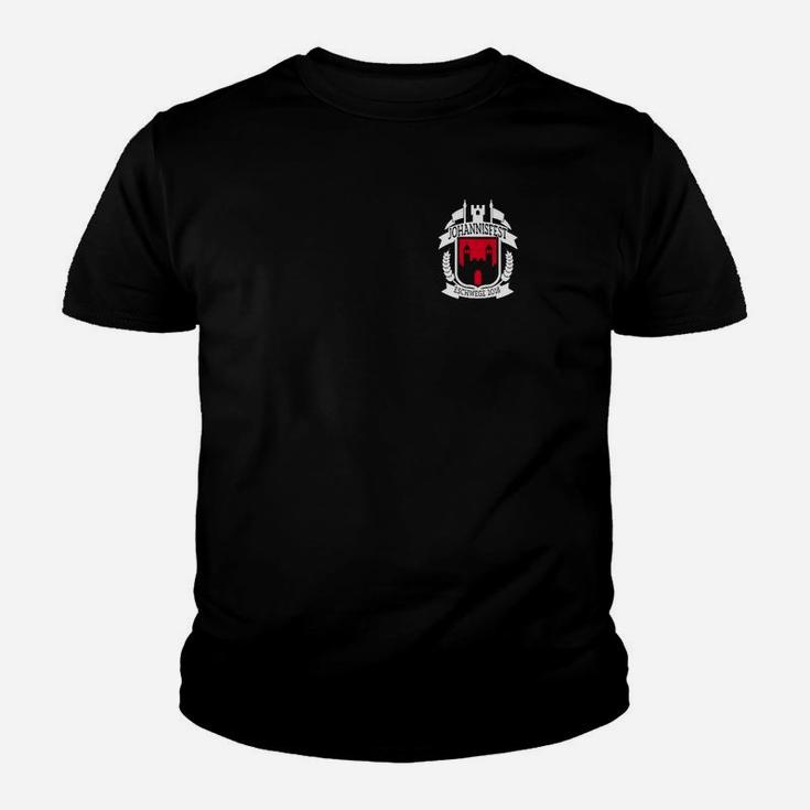 Schwarzes Wappen Print Kinder Tshirt für Herren, Stilvolles Design