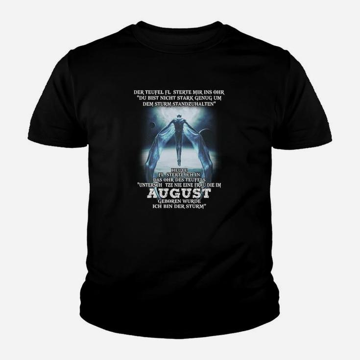 Sci-Fi-Krieger Motiv Schwarzes Herren Kinder Tshirt, August Schriftzug