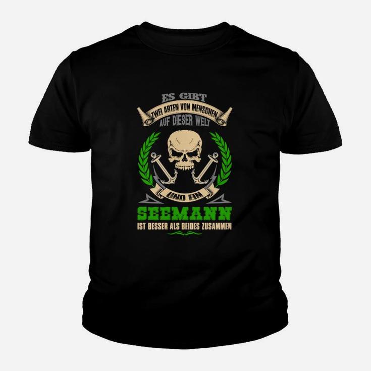 Seemann Motto Skull & Anker Herren Kinder Tshirt, Nautisches Design