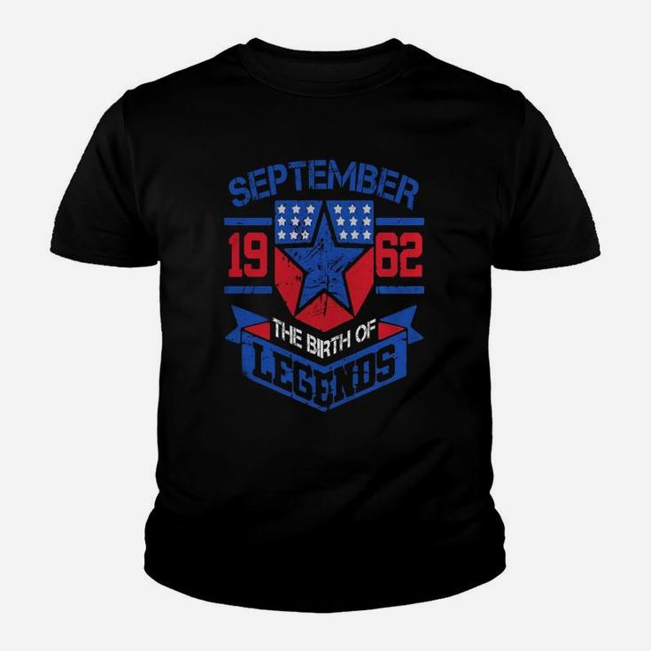 September 1962 The Birth Of Legends Gift For 60th Years Old Kid T-Shirt