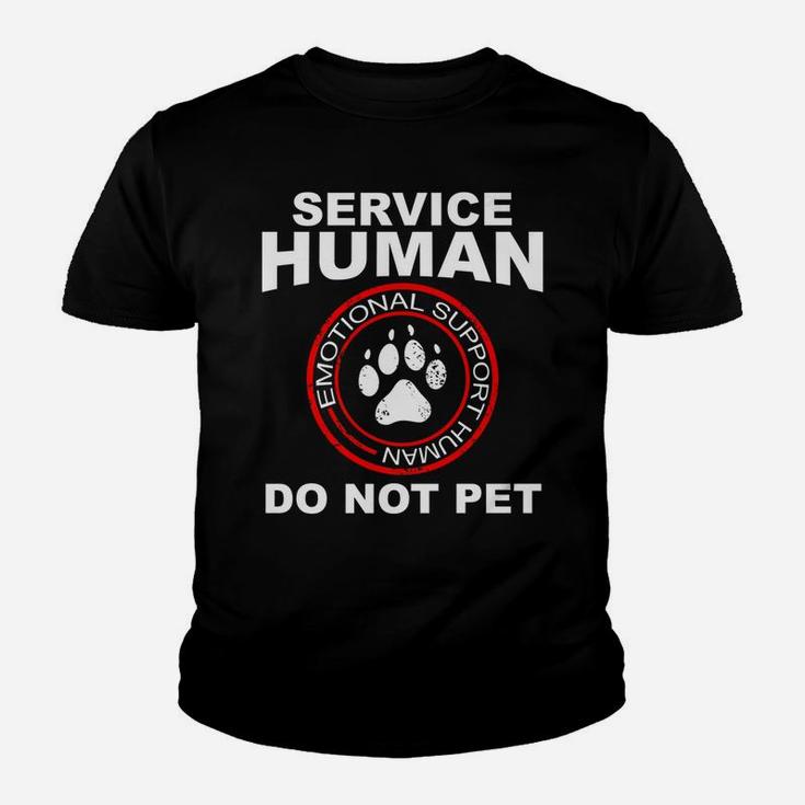 Service Human Funny Dog Owner Emotional Support Human Kid T-Shirt