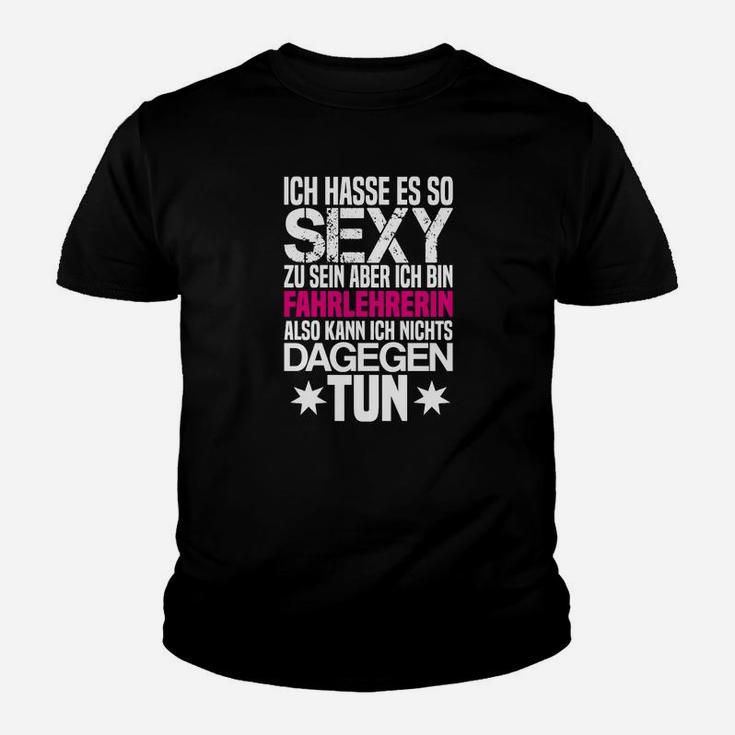 Sexy Fahrlehrerin Humor Kinder Tshirt, Witziges Lehrerinnen Outfit