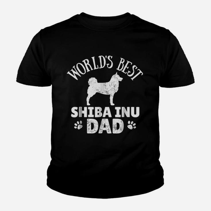 Shiba Inu Dad Dog Walking Kid T-Shirt