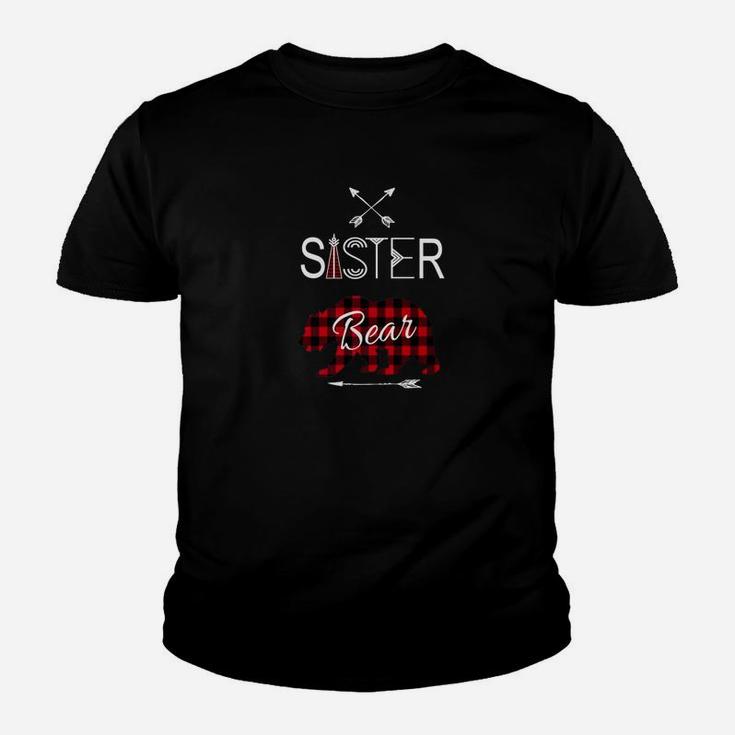 Sister Bear Buffalo Plaid Family Camping Vacation Tee Kid T-Shirt