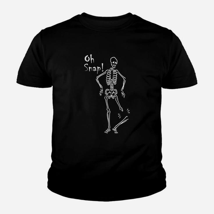 Skeleton Leg Snap Halloween Humor Costume Novelty Tee Shirt Kid T-Shirt