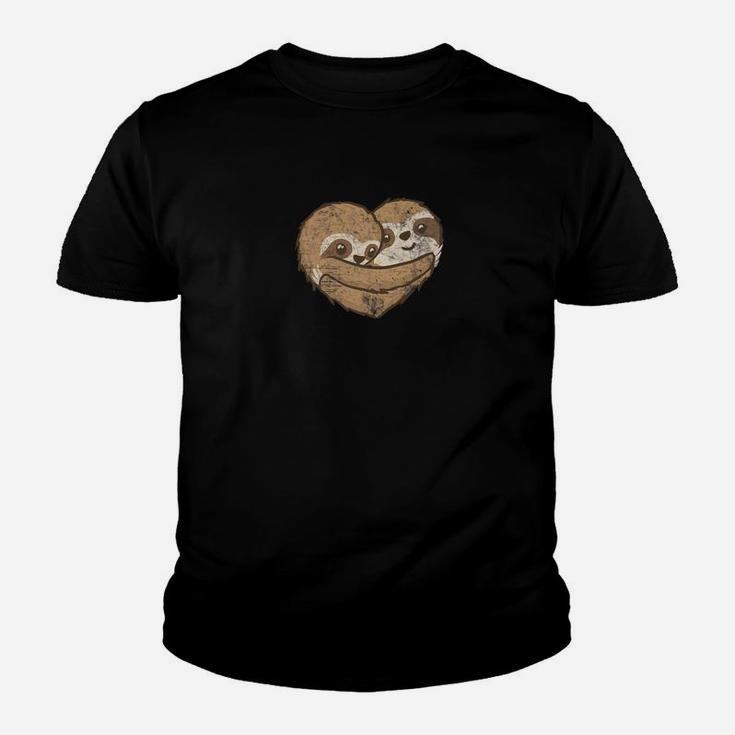 Sloth Heart Cute Valentines Day Gift Vintage Lover Kid T-Shirt
