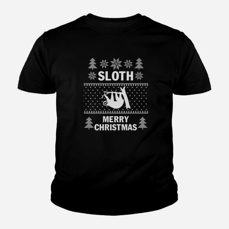 Sloth Merry Christmas Ugly Christmas Sweater Kid T-Shirt
