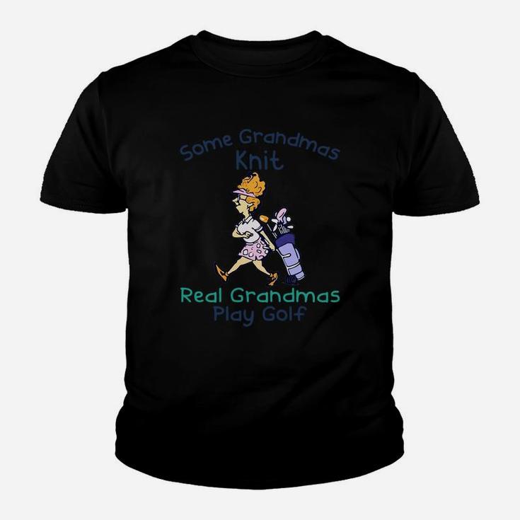Some Grandmas Knit Real Grandmas Play Golf Youth T-shirt