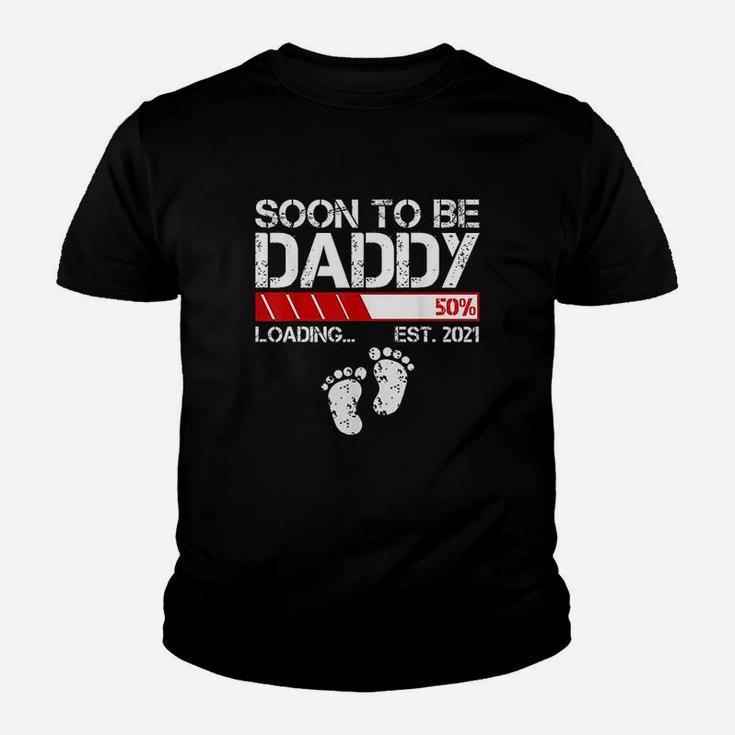 Soon To Be Daddy Est 2021 New Dad Vintage Gift Funny Daddy Kid T-Shirt
