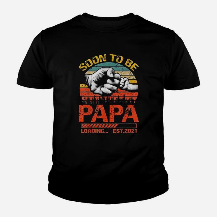 Soon To Be Papa Est 2021 New Papa Vintage Kid T-Shirt