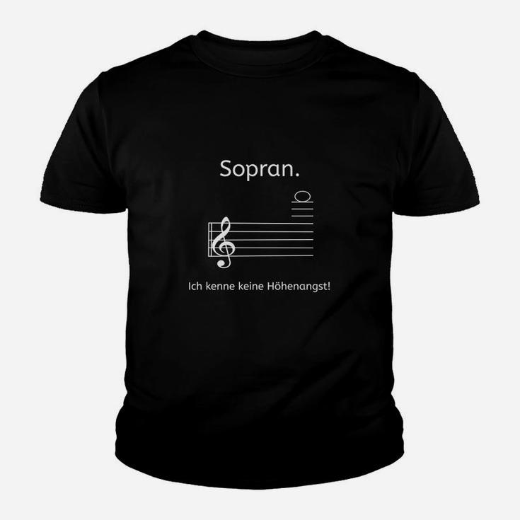 Sopran-Stimme Kinder Tshirt 'Ich kenne keine Höhenangst', Schwarz für Musiker