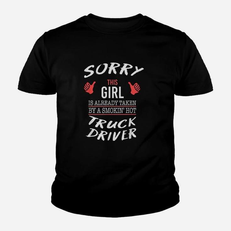 Sorry This Girl Is Taken By Hot Truck Driver Funny Kid T-Shirt