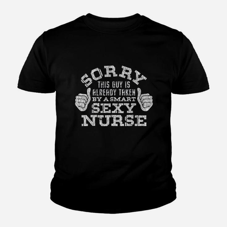Sorry This Guy Is Already Taken By A Nurse Nursing Careers Kid T-Shirt