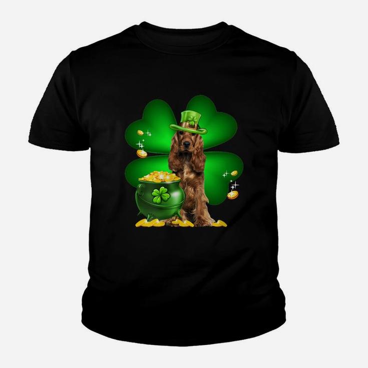 Spaniel Shamrock St Patricks Day Irish Great Dog Lovers Kid T-Shirt