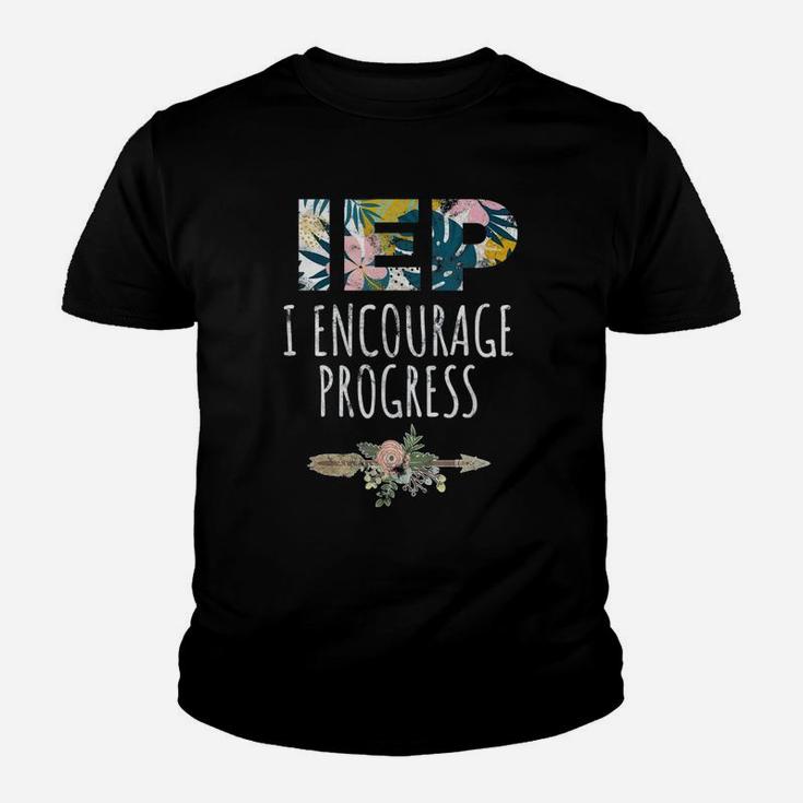 Sped Special Education I Encourage Progress Floral Kid T-Shirt