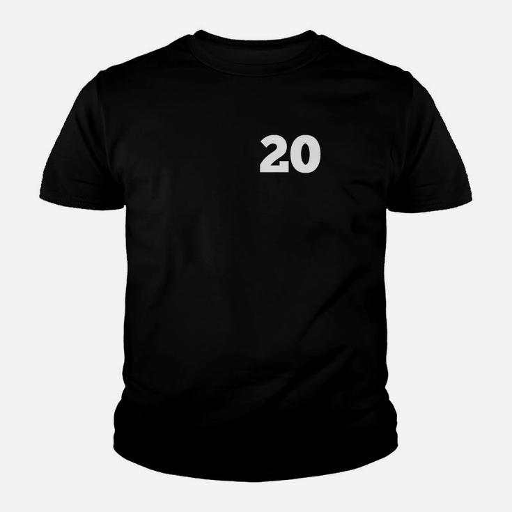 Sport-Kinder Tshirt für Herren mit Nummer 20, Schwarz, Atmungsaktiv