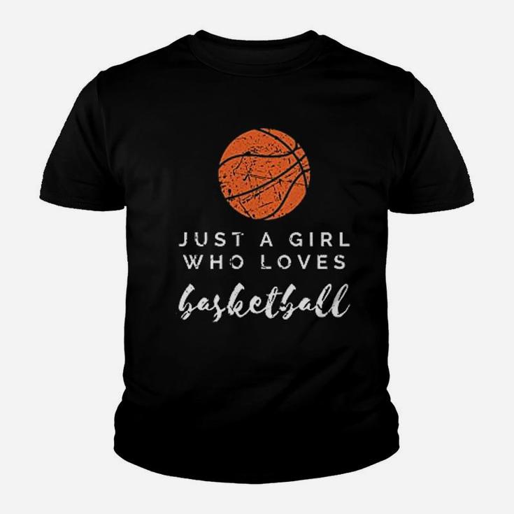 Sports Lover Just A Girl Who Loves Basketball Player Gift Kid T-Shirt
