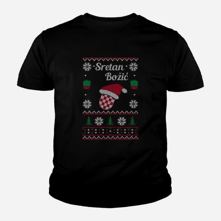 Sretan Božić Weihnachts-Kinder Tshirt, Ugly Sweater Design für Festtage
