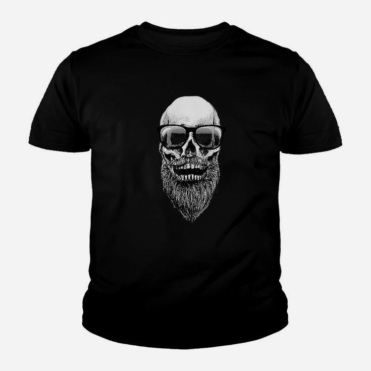 St Patricks Dads A Skull Face With Beard And Glasses Kid T-Shirt