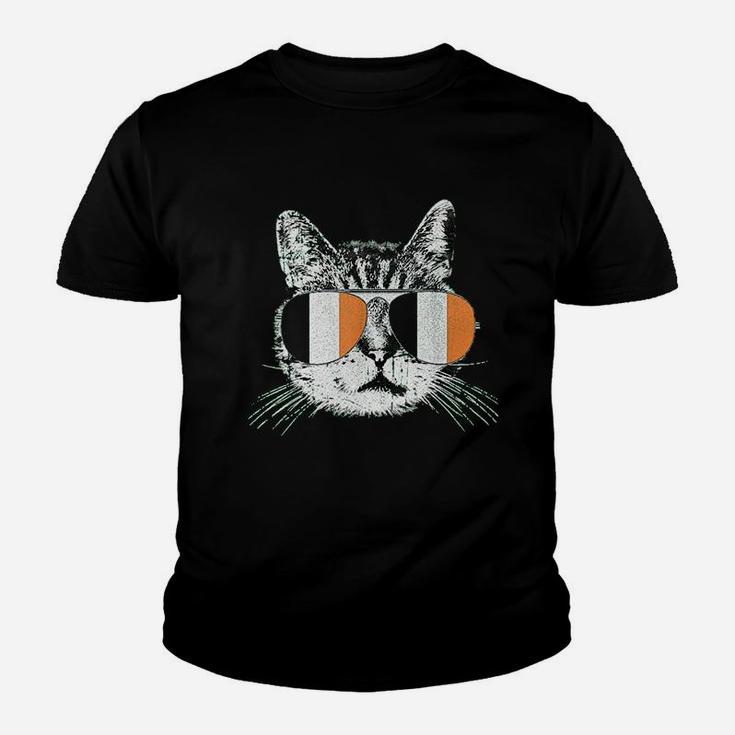 St Patricks Day Cat Irish Flag Cattys Catricks Kid T-Shirt