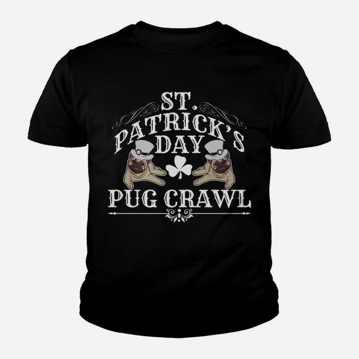 St Patricks Day Dog Pug Crawl For Dog Lovers Kid T-Shirt