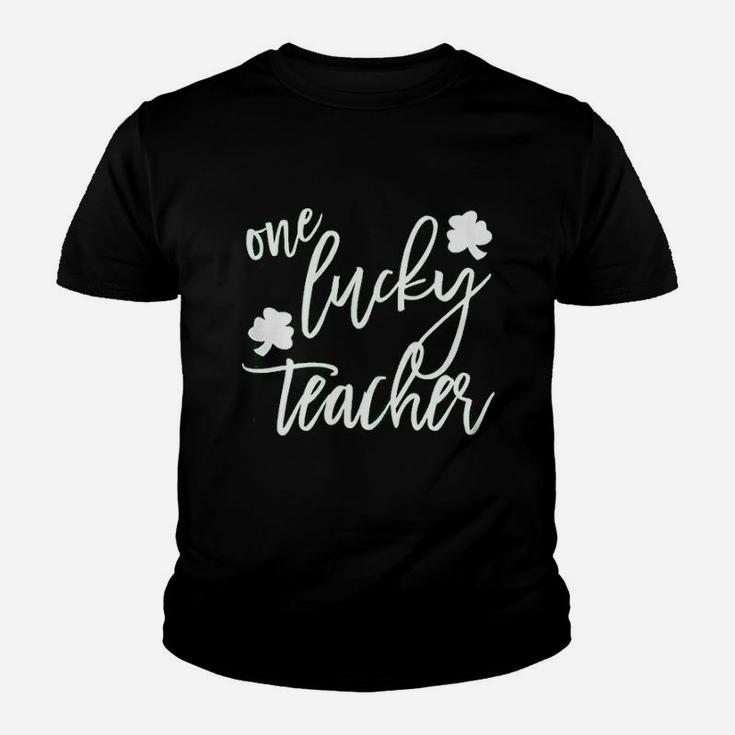 St Patricks Day Gift For Kindergarten Prek One Lucky Teacher Kid T-Shirt