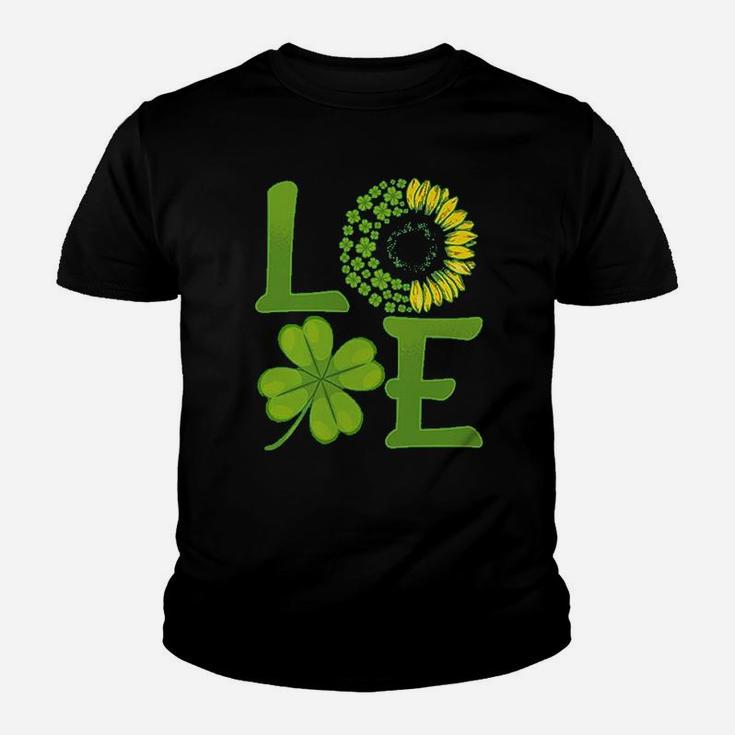 St Patricks Day Love Sunflower Lucky Leaf Kid T-Shirt