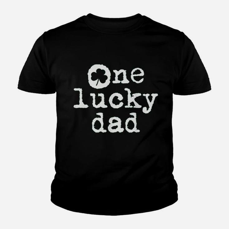 St Patricks Day Shamrock Gift For New Daddy One Lucky Dad Kid T-Shirt