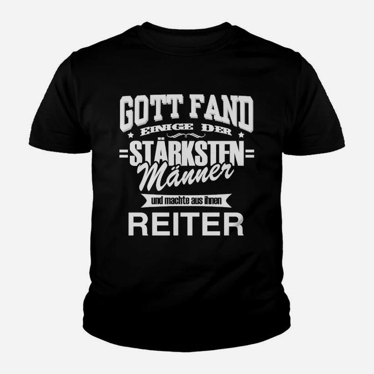 Stärkste Männer zu Reitern Kinder Tshirt, Herren Spruch Tee – Schwarz