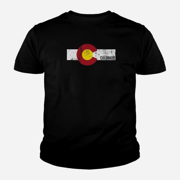 State Of Colorado Flag Vintage Retro Ski Fathers Day Gift Premium Kid T-Shirt