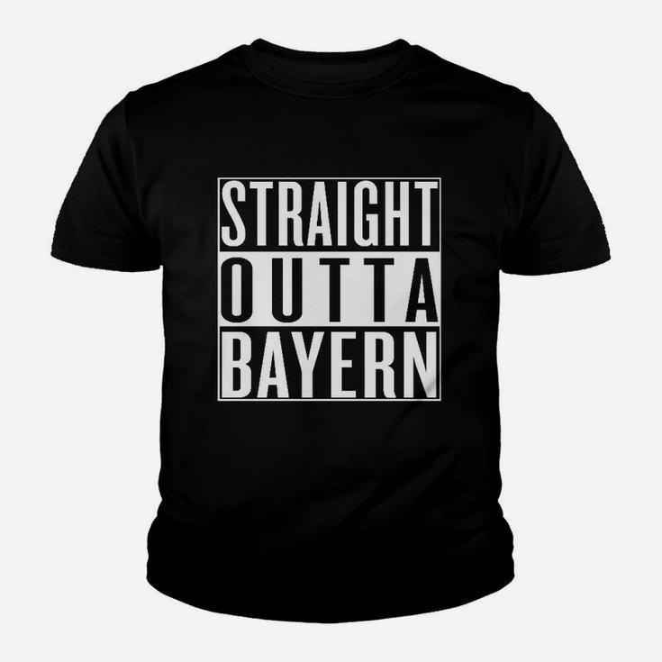 Straight Outta Bayern Kinder Tshirt, Hip-Hop-Stil Schwarzes Tee
