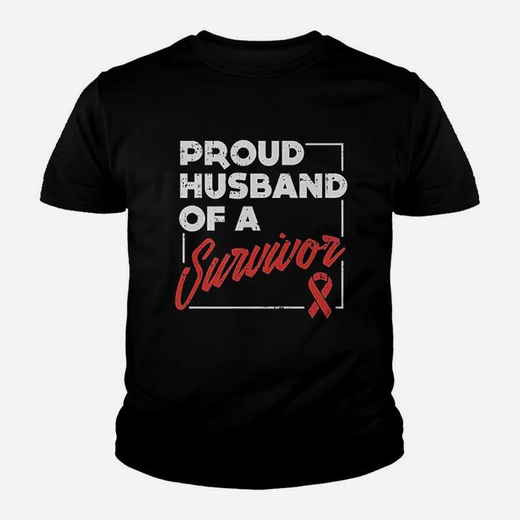 Stroke Awareness Support Aneurysm Proud Husband Survivor Kid T-Shirt