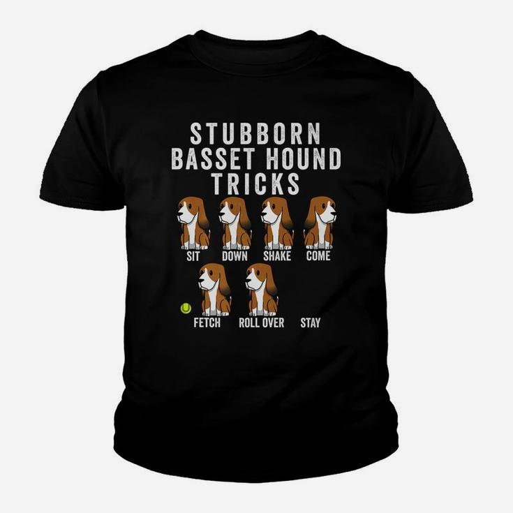 Stubborn Basset Hound Tricks Funny Dog Gift Kid T-Shirt