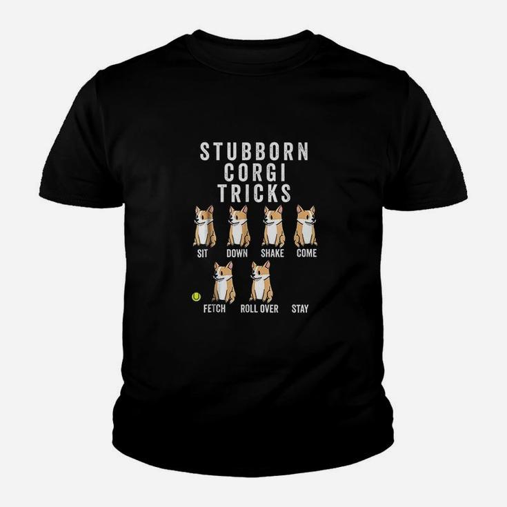 Stubborn Corgi Tricks Funny Dog Kid T-Shirt