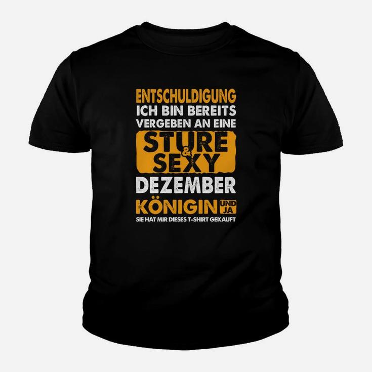 Stur Sexy Dezember Königin Kinder Tshirt, Schwarzes Grafiktee für Frauen