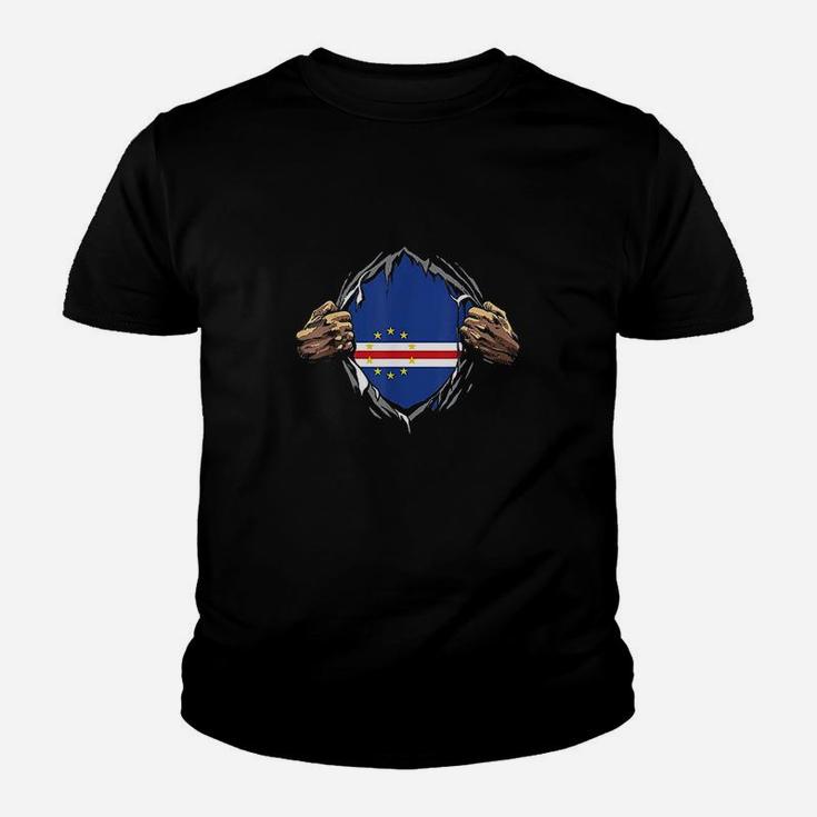Super Cape Verdean Heritage Patriotic Cape Verde Roots Gift Kid T-Shirt