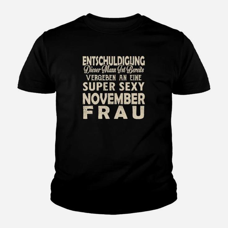 Super Sexy November Frau Kinder T-Shirt