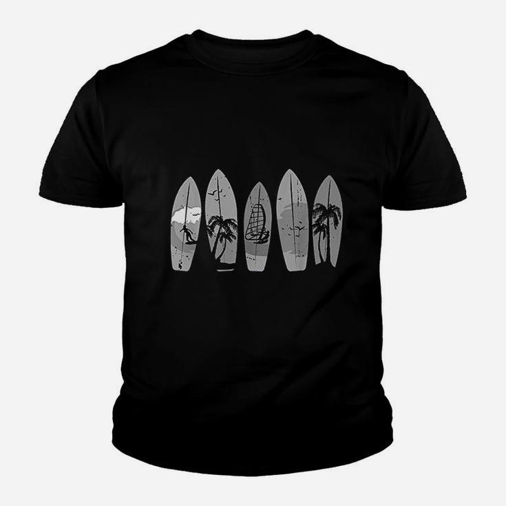 Surfing Surfboard Vintage Classic Retro Surfboarder Surfer Kid T-Shirt