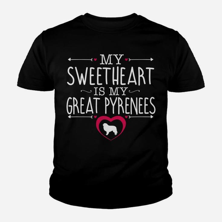 Sweetheart Is My Great Pyrenees Valentines Day Dog Kid T-Shirt