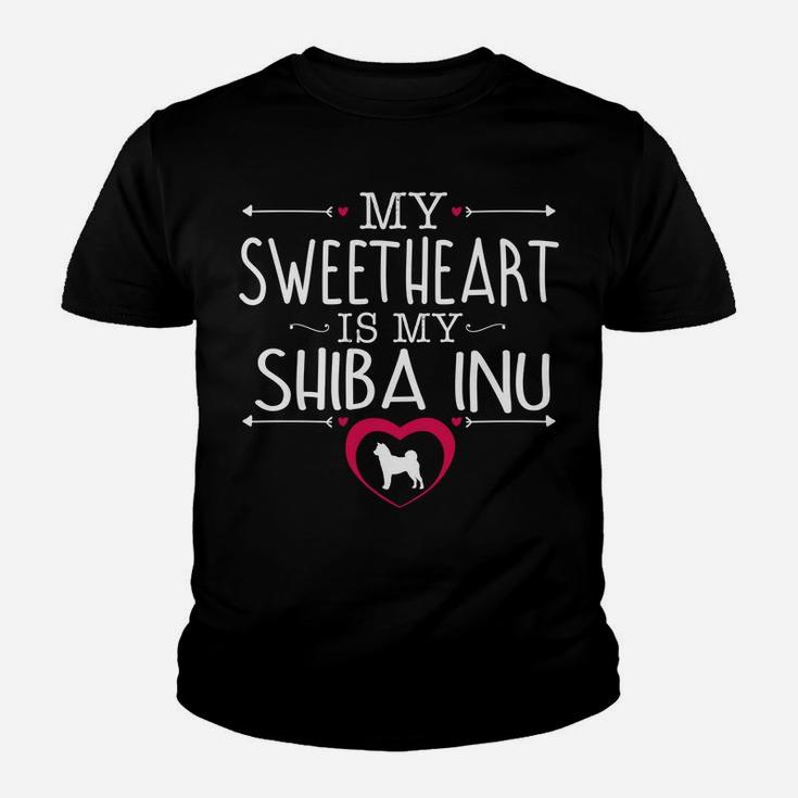 Sweetheart Is Shiba Inu Valentines Day Dog Kid T-Shirt