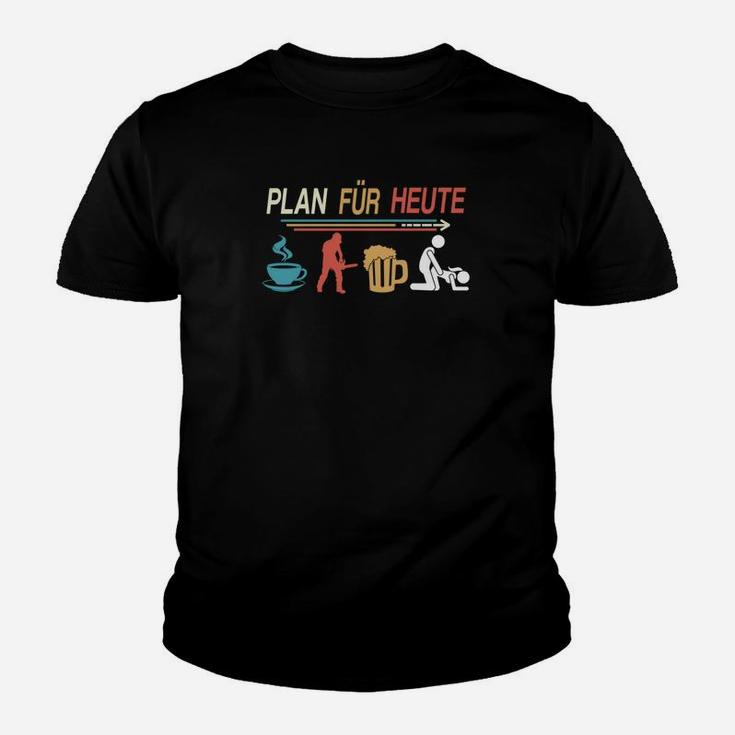 Täglicher Planer Humor Kinder Tshirt: Kaffee, Sport, Musik, Entspannung