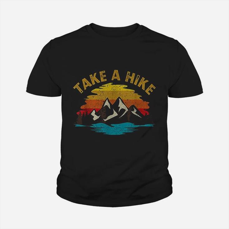 Take A Hike Outdoor Sunset Vintage Style Mountains Nature Kid T-Shirt