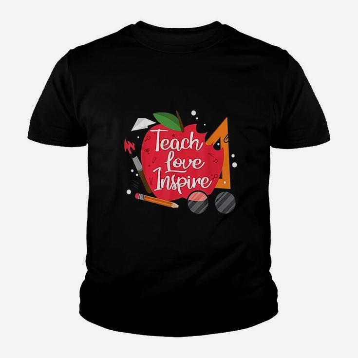 Teach, Love, Inspire Teacher Motivational Appreciation Gift Kid T-Shirt