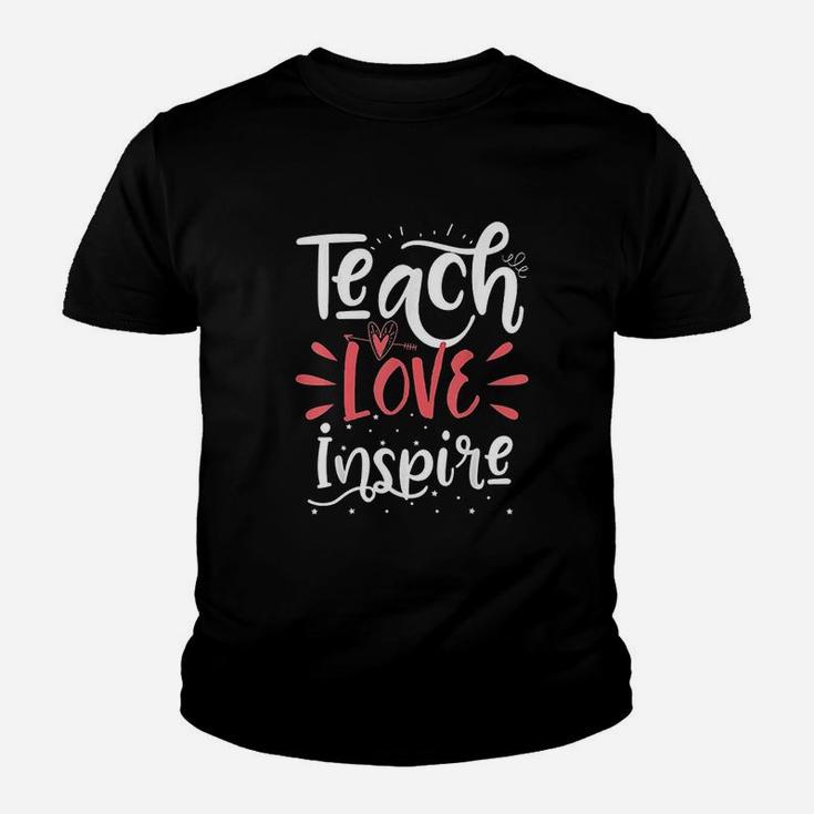 Teach Love Inspire Teacher Teaching School Gift Kid T-Shirt