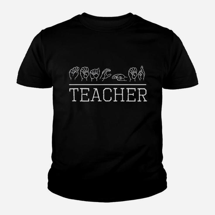 Teacher Asl Sign Language Word Kid T-Shirt
