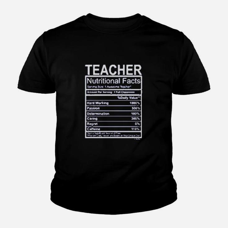 Teacher Gift Nutritional Facts Teachers Day Kid T-Shirt