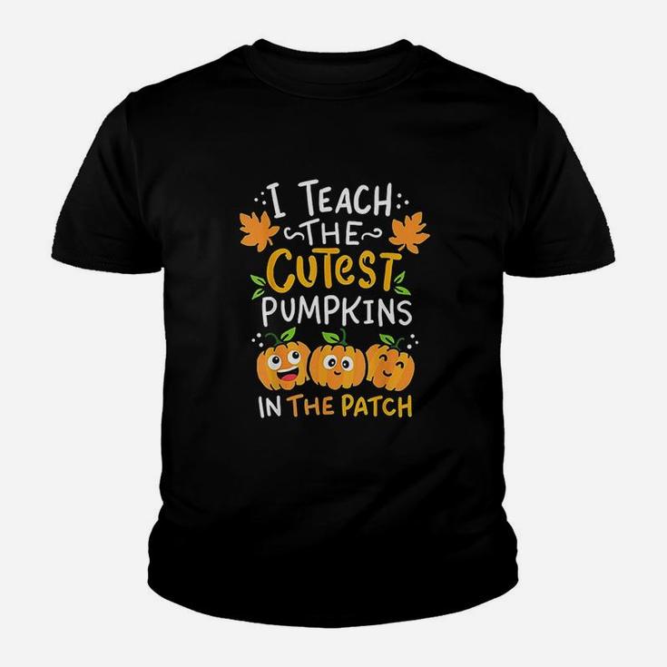 Teacher Halloween Pre-k Teacher Kindergarten Cutest Pumpkins Kid T-Shirt