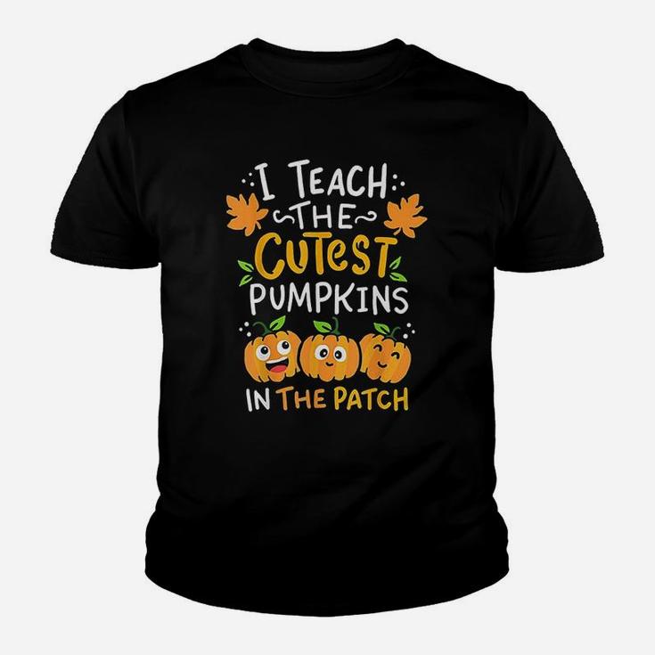 Teacher Halloween Prek Teacher Kindergarten Cutest Pumpkins Kid T-Shirt