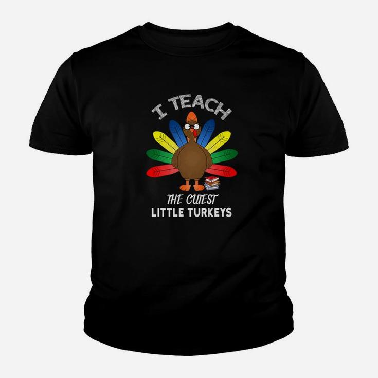 Teacher Thanksgiving Premium I Teach Little Turkeys Kid T-Shirt