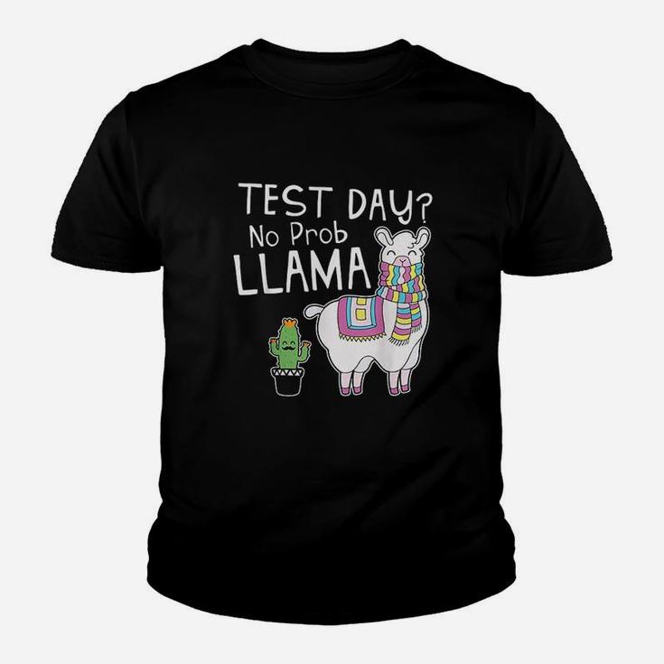 Teachers Testing Day Gifts Test Day No Prob Llama Teacher Kid T-Shirt